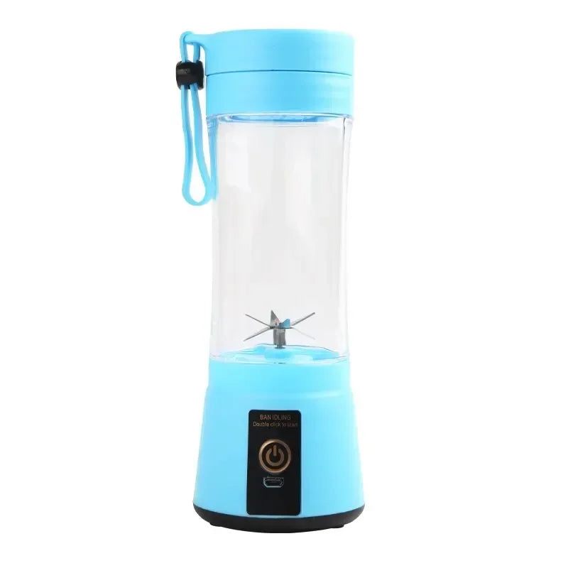 Portable USB Charging Electric Juice Extractor Cup Automatic Mini Juicer with 6-Leaf Blade Rechargeable Fruit Blender Cup for Ho