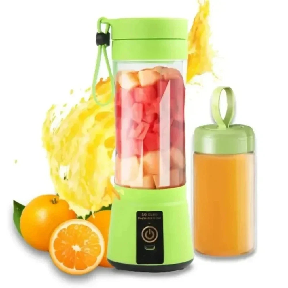 Portable USB Charging Electric Juice Extractor Cup Automatic Mini Juicer with 6-Leaf Blade Rechargeable Fruit Blender Cup for Ho